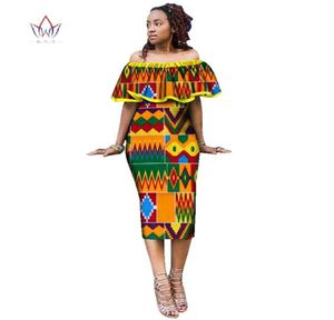 Afrikanska klänningar för kvinnor afrikansk stil tryck plus size party ruffled klänningar damer sexig klubbklänning bör wy18688219468