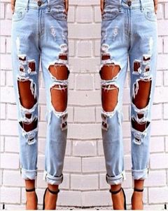 Joggers joggers joggers strappato buchi ginocchisi slim fit jeans rock star tute da donna distrutti i pantaloni matita del fidanzato jeans m4976933288