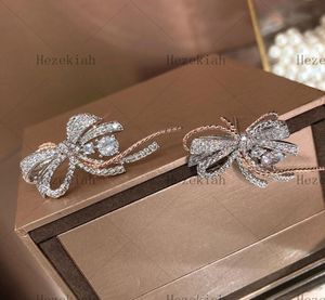 Hezekiah 925 Pure Silver Earrings Butterfly Eardrop Temporament Lady Dance Party Highend Quality Luxury Fashion Bow earrings7848294