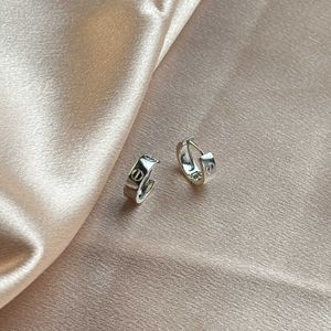 Minimalist design earrings ring silver ear nail female new fashion cool temperament with cart original earring