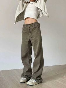 Kvinnor Pants Capris Houzhou Y2K Baggy Jeans Kvinnor Vintage 90 -tal Strtwear Black Denim Pants Basic Oversize Loose Wide Leg Byxor American Retro Y240509