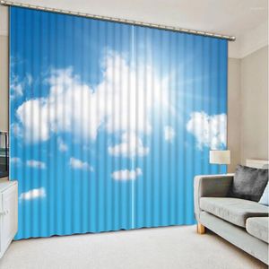 Gardin av hög kvalitet vattentät badrum blå himmel gardiner 3d tryckning modern mode heminredning