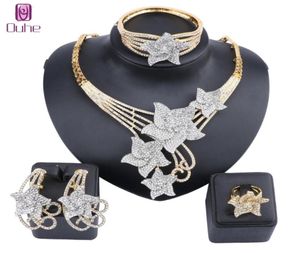 Fashion Star Rhinestones Colar Colar Bracelet Party Wedding Party Elegant Brincos Ring Jewelry Conjuntos de jóias 7335913