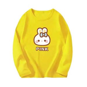 Tシャツの女の子かわいいウサギグラフィックTシャツ女の子秋の長袖Tシャツ幼い子供TシャツトップリトルチルドレンかわいいTシャツ240509