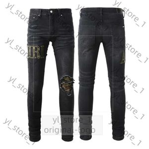 Pantaloni designer di jeans man jeans viola jeans jeans jeans buco magro