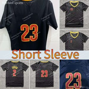 James Jersey Retro Kyrie Irving 2 Manga curta C Jerseys 23 mensagens Ed Red Black Broward Basketball Mens de manga curta