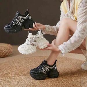 Casual Shoes Krasovki 9cm Air Mesh Cow Genuine Leather Vulcanize Ankle Boots Flats Booties Breathable Women Chunky Sneaker Comfy Summer