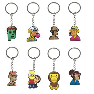 Keychains colhedores de macaco da moda Trendy Keychain Cool para mochilas Casal Backpack Key Women Women Keyring em sala de aula do dia da escola PA OTOEW