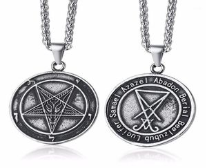 Satanic biżuteria Satanic Style lucyfer pentagram baphomet amulet kozi szatan wiccan satanizm wisiork Naszyjnik ze stali nierdzewnej 28232954413