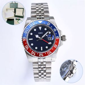 ST9 Luxury Mens Mechanical Automatic Movemation Watch Nevanless Dark Blue Dial Batman Ceramic Bezel Gmt Self-indering Men Watches Waterpro 269Y