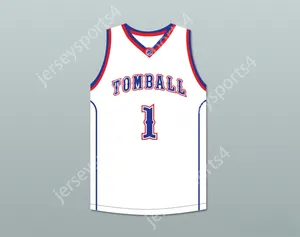 Anpassad Nay Mens Youth/Kids Jimmy Butler 1 Tomball High School Cougars White Basketball Jersey Top Stitched S-6XL