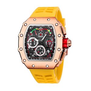 Printime Pintime Yellow Sport Watch Men Chronograph Military Mils Watches Top Hip Hop Homem de Relógio de Relógio de Relogio 291J