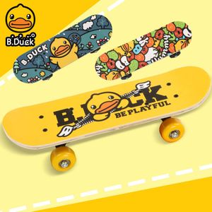 B. Little Yellow Duck Male and Female Beginner Four Wheel Outdoor Double Rise Cartoon Mini Toy Skateboard