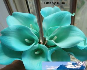 21 Farben Real Touch 15quot künstlicher Calla Lily Blumenstrauß Turquoise Mini Calla Lily Bridal Bouquet Hochzeit Dekoration9347596