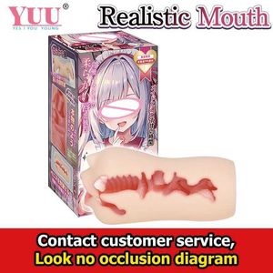 Andra hälsoskönhetsartiklar Yuu realistiska munmastrubator för manlig oral och sugande simulator djup hals med tunga onani vuxna leksaker q240508