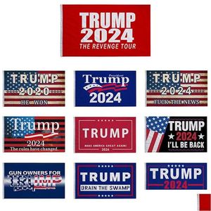 Banner Flags 3x5 ft Trump Bayrağı 2024 Seçim Donald Tur 150x90cm Hızlı Bırak Teslimat Ev Bahçesi Festival Partisi Malzemeleri DHK20