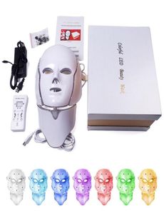 DHL 7 colori Maschera facciale a LED luce con il trattamento per la cura del viso per la cura della pelle del collo Beauty Anti Acne Therapy Whitening INS2474724