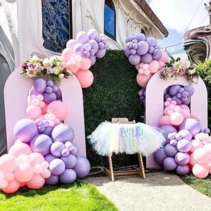 Dekoracja imprezowa 104pcs Purple Pink Lateks Balon Arch Wreath Używany na wesele w święta obchody urodzinowe itp.