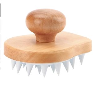 Haarbürsten L Kopfhaut Masr Shampoo Pinsel Holz nasse und trocken Pflege Duschpeeling Peeliator mit weichen Schironborsten für Dandr Multicolor -Mode