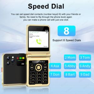 Servo P20 4 SIM -карта Flip Mobile Phone GSM Speed Dial Bluetooth 2.4 '' Экран Волшебный голос светодиодный фонарик разблокированный мобильный телефон разблокирован