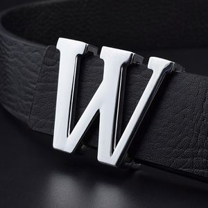 Designer belts men high quality luxury brown belt fashion buckle W belt genuine leather Waist Strap male cowhide jeans waistband Y0909 299U