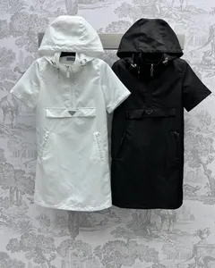 Designer Dress Summer New Fashion Short Sleeve Dress Black White Women