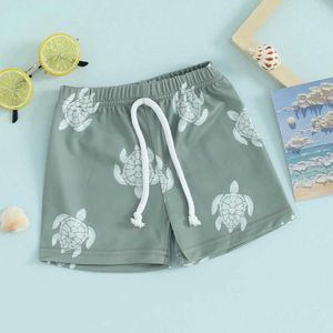 Zweiteilige Kleinkind-Baby Jungen Schwimmshorts Badeanzug Badeanzüge Badeanzüge Strandkleidung Verstellbare Taille Schwimmshorts H240508