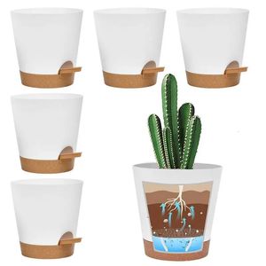 6-inch self watering plants 5 bags of large plastic plant jars with deep reservoir and indoor plant drainage holes 240428