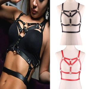 Gürtel Frauen Punk Leder Dessous Gurt sexy BH Strumpfband Gürtelkörper Bondage Käfig Ernte Top Hosenträger Harajuku Strapsbelts 238t