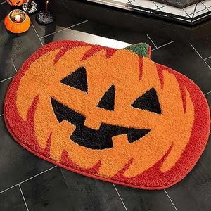 Mattor 1 datorer Badrumsdekor Fall Pumpkin Mattor Icke Microfiber Washable Absorberande matta Autumn Home Decoration Orange