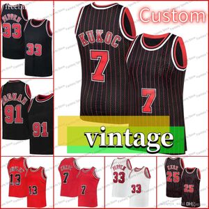 Çocuk Erkekler Michael Basketbol Forması Horace Grant Steve Kerr Luc Longley Toni Kukoc 33 Pippen Rodman Rose Chi Kırmızı Klasikler Hayranları Hediye ED Özel Boyut S-XXXL