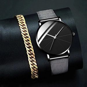 Armbanduhrenschatmen Fashion Männer Uhren Edelstahl Mesh Band Watch Man Luxus Quarz Armbandwatch Gold Armband Business Casual Cloc 215x