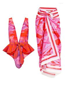 Tie-dye Deep Deep Vine femminile femminile Bikini Tridimensionale Bow One-monsone Trend Wa