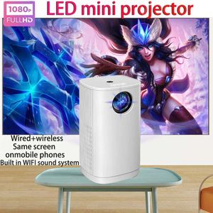 Projektörler T1 4K Ultra HD Projektör 1080p WiFi USB USB Akıllı Mini Film Ev Sineması Projektör Android Kablosuz Ağ Video Ekran J240509