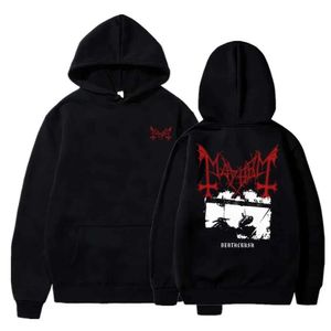 Men's Hoodies Sweatshirts 2023 Mens Clothing Pullover Hoodies Mayhem Black Metal Graphic Printing Sweatshirts 100% Cotton Casual Tops New Strtwear T240507