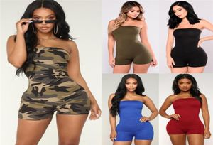 Off Women Women Romper Mini lanches de plays sexy Bodycon Club Casual Fitness Strappy Tube Macacões sem mangas roupas de verão