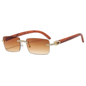 Varumärkesdesigner Solglasögon Luxury Classic Vintage Small Frame trätemplar Eglas för män och kvinnor Fashion Sun Glasses 251e