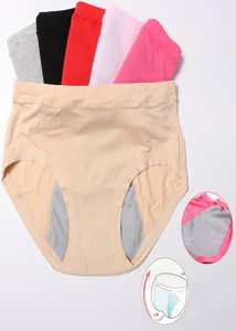 Calça de calcinha menstrual da prova de vazamento respirável em malha Pontas fisiológicas Período de roupas íntimas do algodão Briefas à prova d'água de algodão calças à prova de vazamento8120913