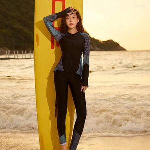 Women's Swimwear Rash Guard 2024 Donne a maniche lunghe Swimsuit Pants Galli per pantaloni a 5 pezzi Sump Sport Surfing Surking Sumping Snorkeling Diving Monokini