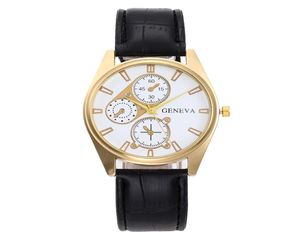 Fashion Ginevra Gear Celts Bande in pelle Orologio Gold Dial Gold Simple Casual Mens Clock Whole Students Party Gift Owatches7487527