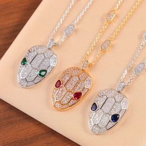 Design S Sterling Sier Zircon Snake Head Necklace for Women's High End Fashion Märke smycken Party Gift