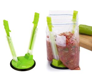 Hands Baggy Rack Plastic Baggy Opener Rack Clip Food Storage Bag Holder Machine Kitchen Tools 100pcs OOA70784465468