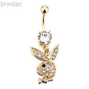 Navel Rings Cute Rabbit Belly Button Rings 316L Surgical Steel Piercing Belly Button Rings Navel Piercing Sexy Body Jewelry d240509