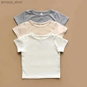 T-Shirts Neugeborenes Baby T-Shirt geeignet für Jungen und Mädchen Baumwolle Kurzärmele Babykleidung lässig Sommer Kinderkleidung weiß Grayl2405