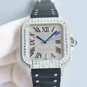 Diamond Men Watch Luxury Watch 40 mm automatico meccanico 8215 Movimento BEZEL Diamond Sapphire Glass Designer Watchs Braccialetti di gomma Orologio da polso di alta qualità