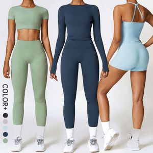 Lu Align Set 2 Stück Riemchen Sport Bra Leggings Matching Set Yoga Outfits Workoutsets für Frauen Lemon LL Fitnessstudio Sport Running