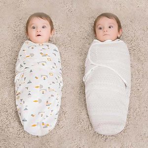 Filtar barn sovsäckar födda baby kokong swaddle wrap kuvert bomull filt svängande sömnsack