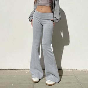 Frauenhose Capris Casual Flare Hosen Ultra-dünn für Beinsporthosen Damen Yoga Sporthose Jogger Korean Low Tailled Street Y2K Pantl2405