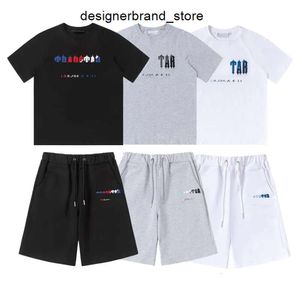 Mens T-shirts Tech Trapstar Track Suits Designer Embroidery Letter Luxury Tvådel med sommarsport Fashion Cotton Cord Top Short Sleeve Size S M L XL IAL9