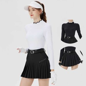 TRABALHOS MULHERES BLKT MULHERM ALING ALING SKIRT SKIRT ANTI-PLETY PLEADS SKORTS LADA LADA CILHÃO ELÁSTICA MENINAS LONGO SLVE CASUAL TOPS CASUAS Y240507